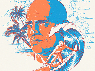 Kelly Slater art artist contrast contrasting cover design hand drawing illustration konstantin kostenko lineart ocean poster surfer surfing