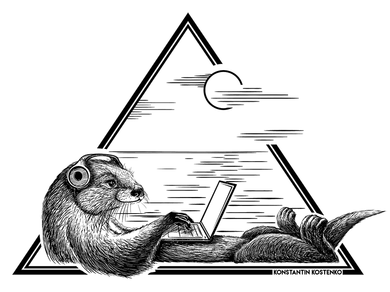 Otter Gamer animal animation artist coding design etching gamer gif hand drawing illustration ink konstantin kostenko vector