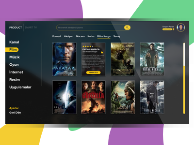Smart TV UI Design design dribbble interfacetvappfilmsvisual ui user interface
