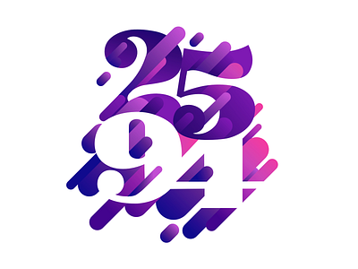 2594 geometric purple typography vector