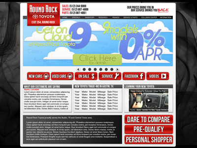 Round Rock Toyota Web Layout