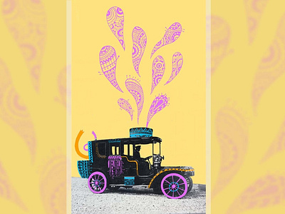 Illustration car car illustration digital art digital illustration digital painting doodle doodle on photo doodleart flat illustration illustration old photo pattern pattern doodle photo illustration vintage