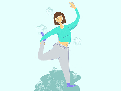 Yoga character character design design digital art digitalart figure flat illustration graphic illustration peace yoga