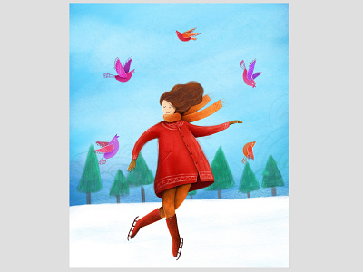 Hello winter! art color design digital art digital painting flat illustration graphic illustration winter