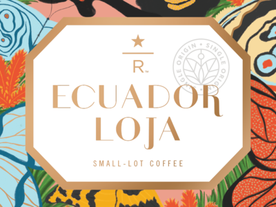 Starbucks Reserve Ecuador Loja Type Detail custom type foil stamped illustration procreate