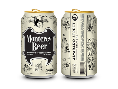 Monterey Beer beer packaging can design can mockup craft beer illustration packaging typography