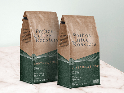 Pothos Coffee Roasters branding coffee packaging graphic design packaging design typography wip