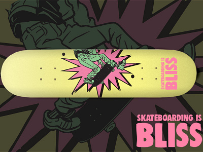 Skateboarding is Bliss 80s 90s bliss design graphic illustrations skateboard skateboarding typography