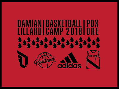 Damian Lillard Basketball Camp basketball illustration simple typography