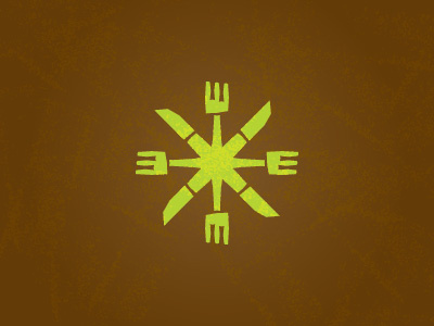 Fork+Knife adrian radeanu compass fast food fork green knife logo