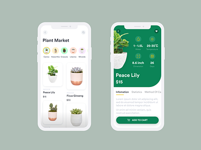 Design Daily 44 - Plant App Exploration clean daily 100 challenge dailyui design daily layout design simple design ui deisgn