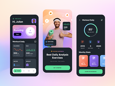 Analysis Exercises App 🏃‍♂️ app clean layout design simple design ui ui deisgn ux