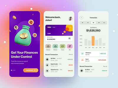 Finance App Concept app design clean finance finance app layout design simple design ui