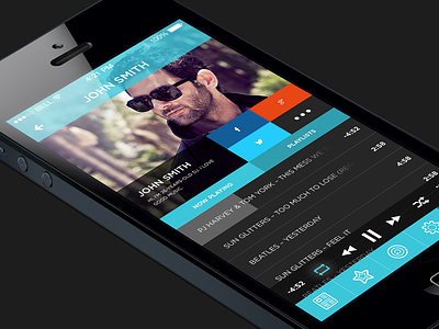 Sound Around App app interface ios ios7 iphone mobile music player profile socials sound ui