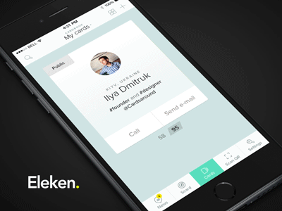 Profile Cards iOS App Animation animation cards eleken gif ios ios8 iphone iphone6 social ui ux