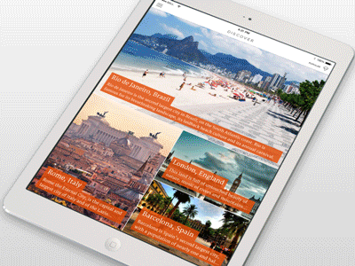 Globetrotter iPad App articles interactive ios ipad ipad menu map pin travel