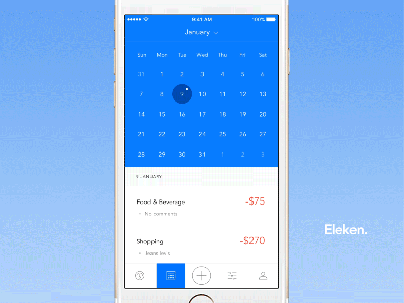 Expenses Manager Mobile App adding category expenses finance iphone mobile ui ux