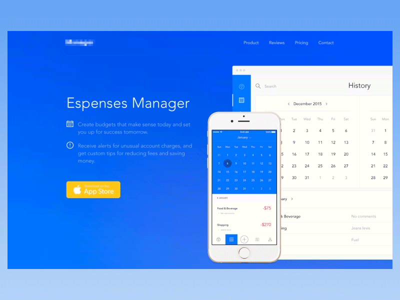 Expenses Manager Desktop Landing Page app category dashboard eleken expenses landing manager marketing money ui ux web