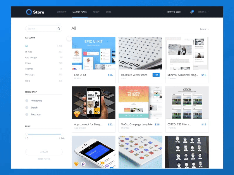 Marketplace Web Design [Filters]