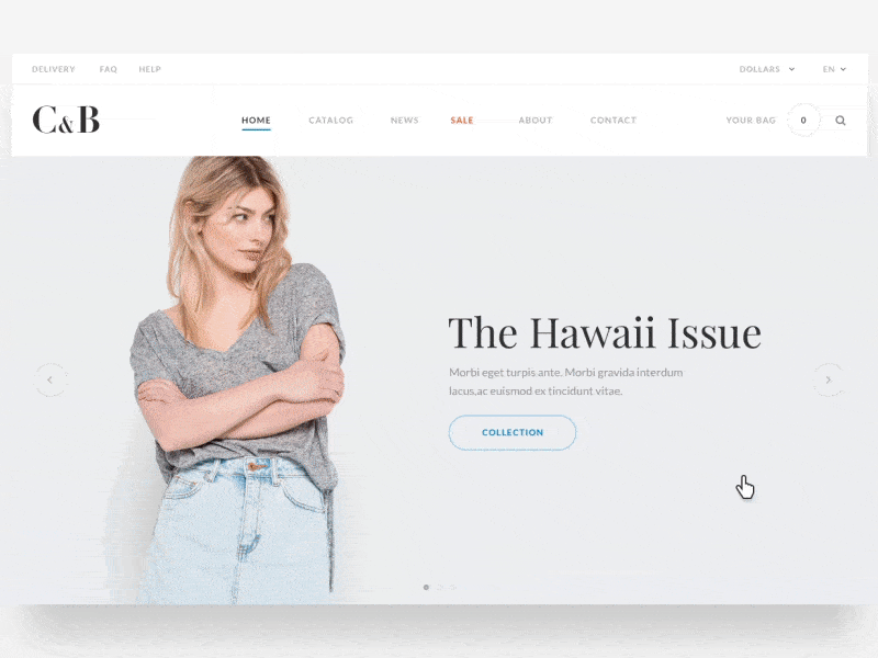 C&B | Main Page Animation animation catalogue clothes ecommerce grid hover main page shop store ui web web design