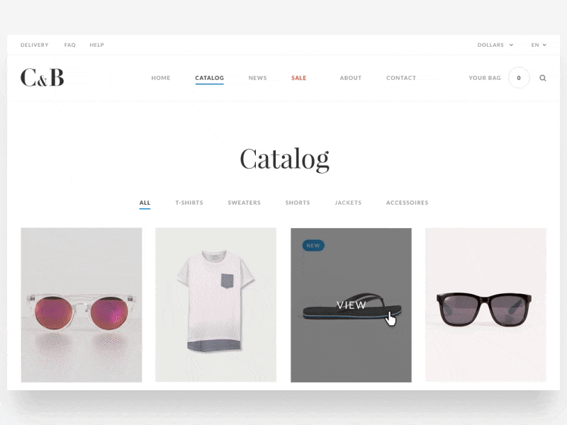 C&B | Catalogue Animation animation catalogue clothes ecommerce grid hover main page shop store ui web web design