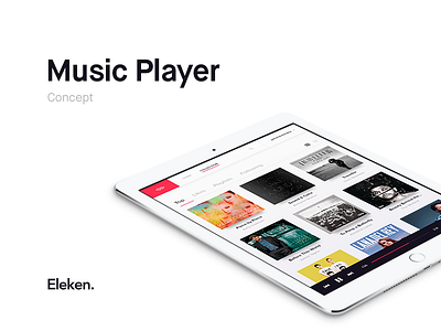 Music Player Concept desktop grid music player search soundcloud tablet tabs
