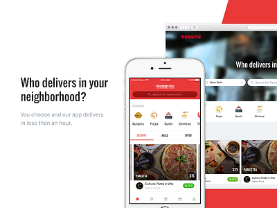 Food Delivery food delivery foursquare grid ios iphone main search web