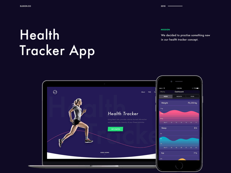 Health Tracker on Behance animation app behance health tracker ui ux