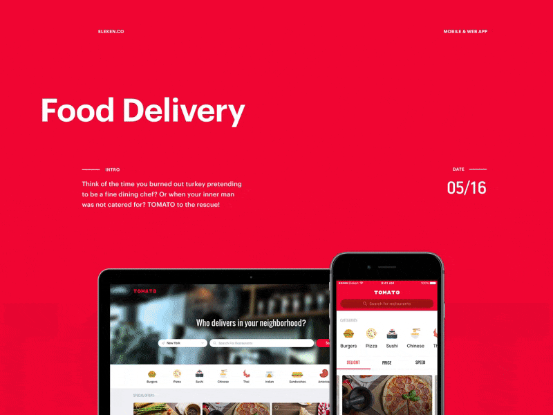 Food Delivery | Behance Case Study animation app behance case delivery ecommerce eleken food landing shop study ui