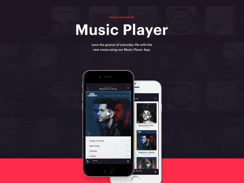 ZX Music Player app behance case eleken mobile music player ui ux web