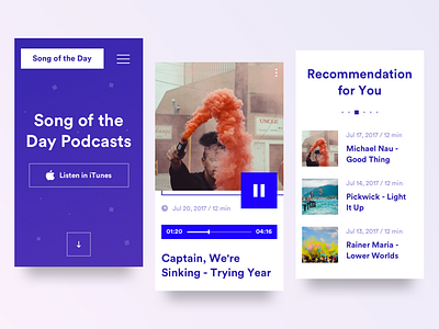 Music Podcast Mobile p.1 eleken landing mobile music play podcast song ui ux