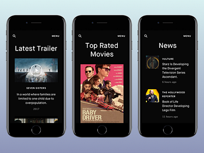 Movies Landing Mobile eleken landing mobile movies service ui ux