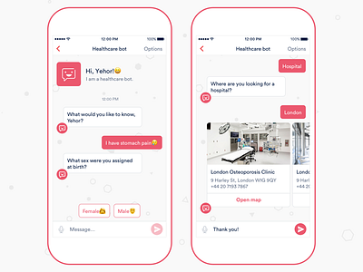 Healthcare Bot App app bot chat eleken health healthcare help messenger mobile service ui ux