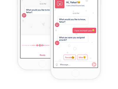 Healthcare Bot app bot healthcare help message messenger mobile support ui voice