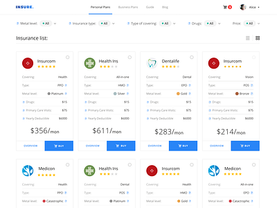 Insure Company List by eleken on Dribbble