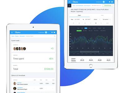 Qlytics Tablet ai analytics data diagram eleken responsive tablet ui ux