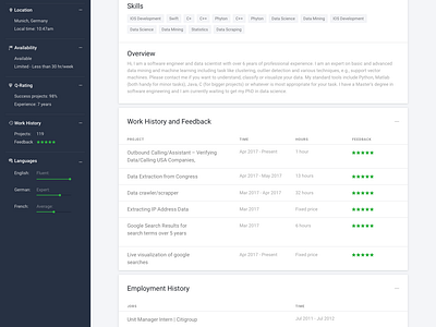 Qlytics Talent Profile by eleken on Dribbble