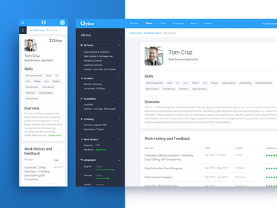 Qlytics Talent Profile by eleken on Dribbble