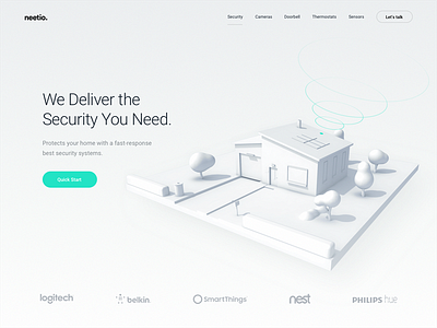 Neetio Security Homepage 3d eleken homepage illustration minimalistic security ui ux web