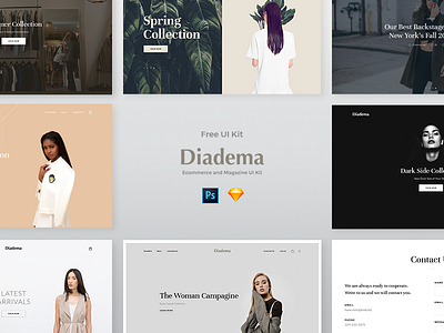 Diadema UI Kit PSD & Sketch free freebie freebie psd landing psd sketch ui uikit ux web