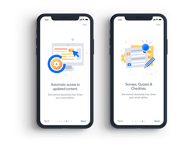 Onboarding Mobile eleken illustration iphonex mobile onboarding steps swipe ux