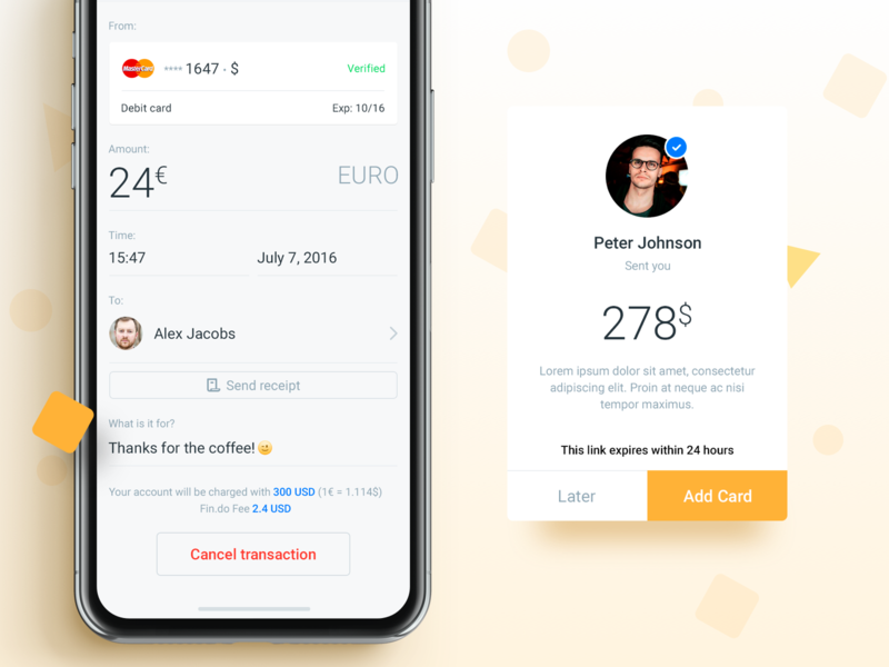 Findo | Card to Card Transfers app creditcard ios mastercard mobile payment receipt transaction ui ux