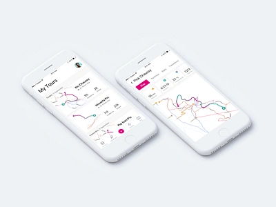 Pomocup Early Concept app eleken ios map mobile mountains route ski tour tracker ui ux