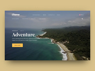 The Dreamer Hostels Menu Animation animation eleken landing menu menu bar ui ux web