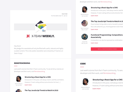 X Team Email email mail newsletter ui ux