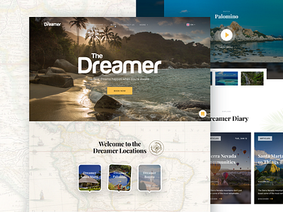 The Dreamer Hostels Homepage design dreamer eleken illustration landing ui ux