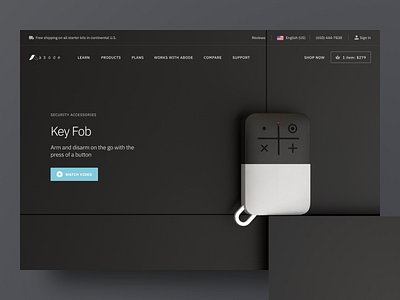 Abode – Product Page – Keyfob 3d app eleken illustration landing rendering ui ux web