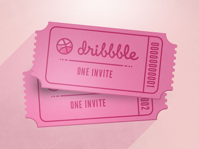 5 Dribbble Invites dribbble invite pink ticket