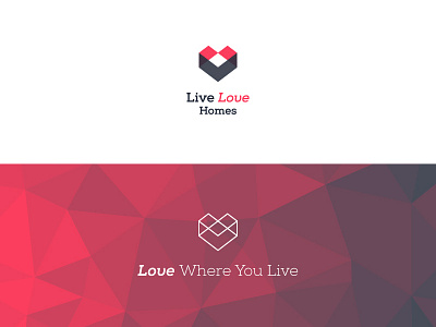 Live Love Homes Logo branding logo low poly real estate