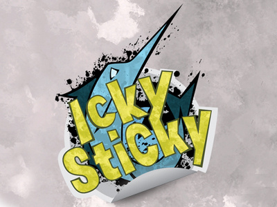 Icky Sticky branding grunge illustration logo splatter typography vector